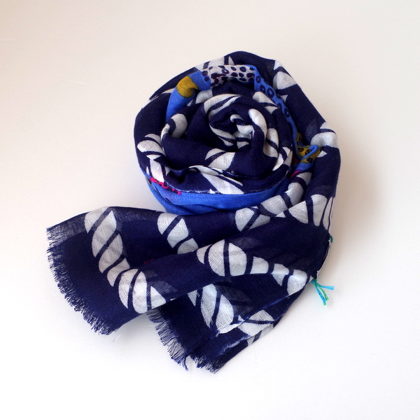 YARNZ NEWYORK】17SS ヤーンズ リネン ストール NAUTICAL ANIMALS