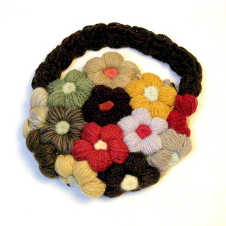 アクリル毛糸/お花編みバック No.154】アクリル毛糸バック・お花編みバックの通販 by りん's