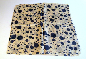 marmu マーム ドットスカーフ 水玉 濃紺 名古屋帯 シルクスカーフ