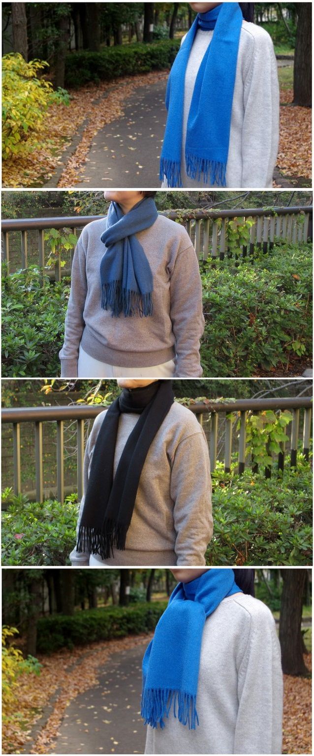 マフラー 無地 ウール 100%の厚手のストール マフラー メンズ