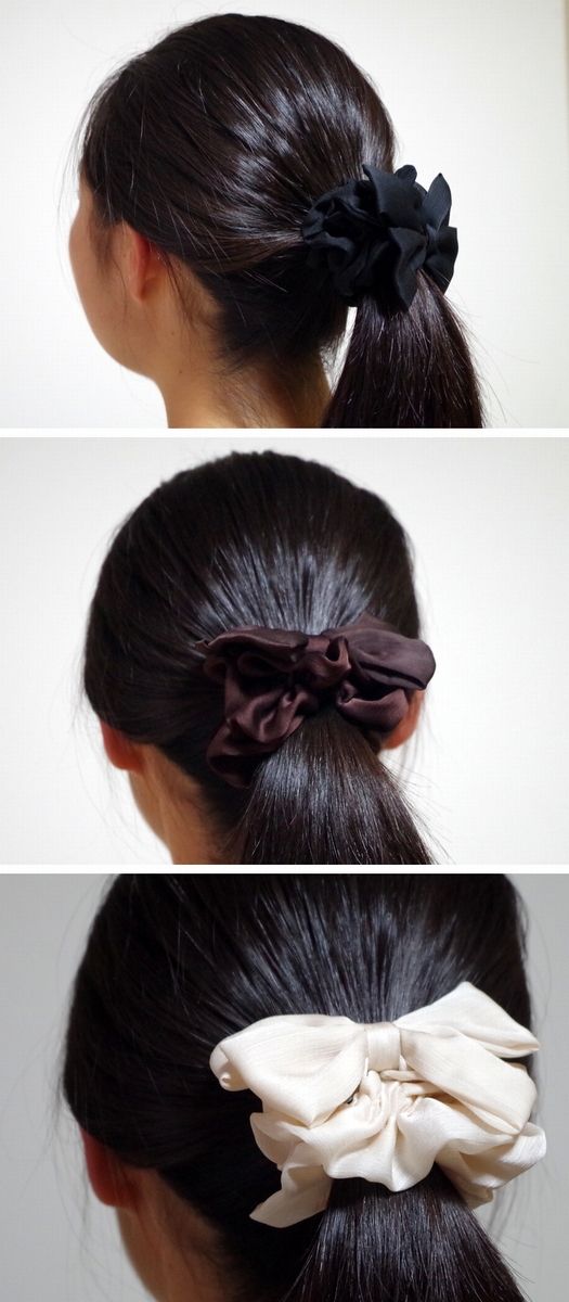 piacere ribbon リボンヘアゴム　シュシュ　ファー　ハンドメイド　キ